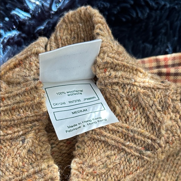 Laura Ashley Floral Knit Sweater - Tan and Plaid Pants Set - Picture 2 of 8